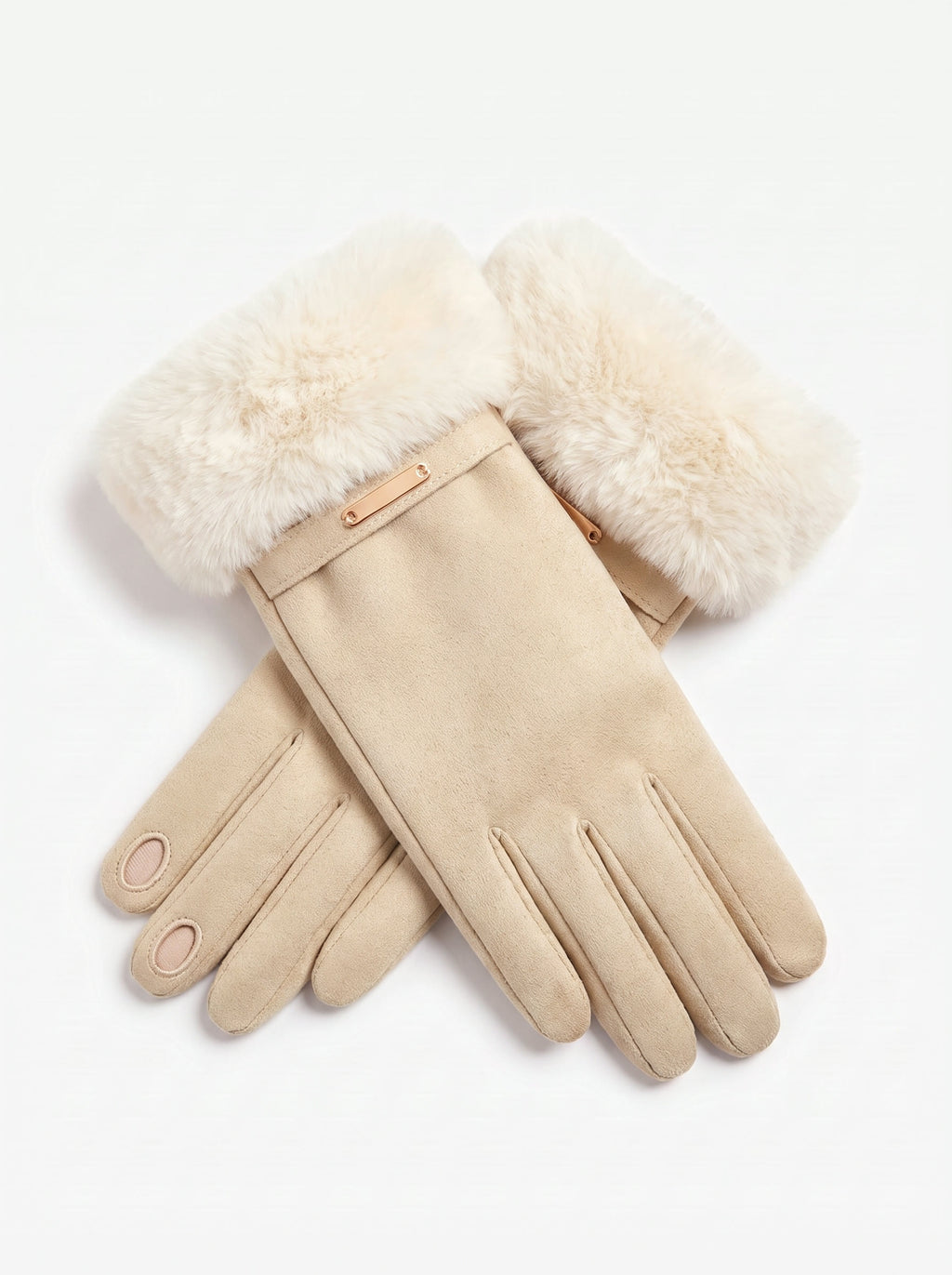 The Paris Glove — Light Beige, open fingertips