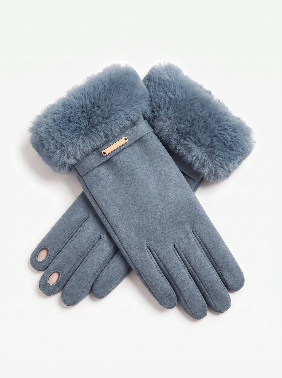 The Paris Glove — Dusty Blue, open fingertips
