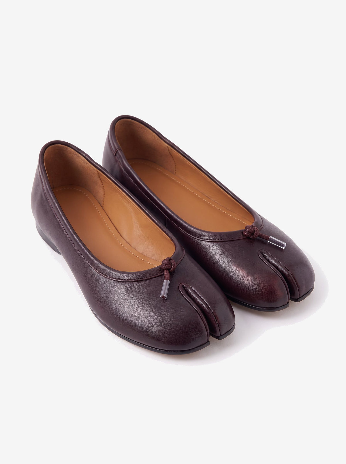 The New York Split-Toe Flat — Oxblood