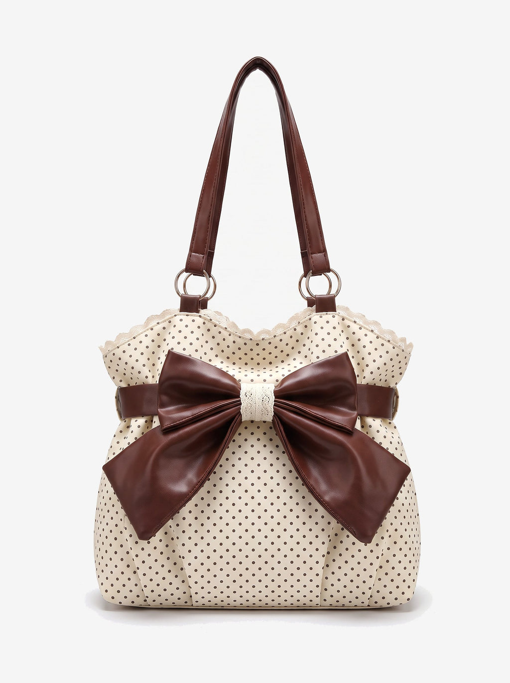 The Paris Bow Tote — Cream, front view