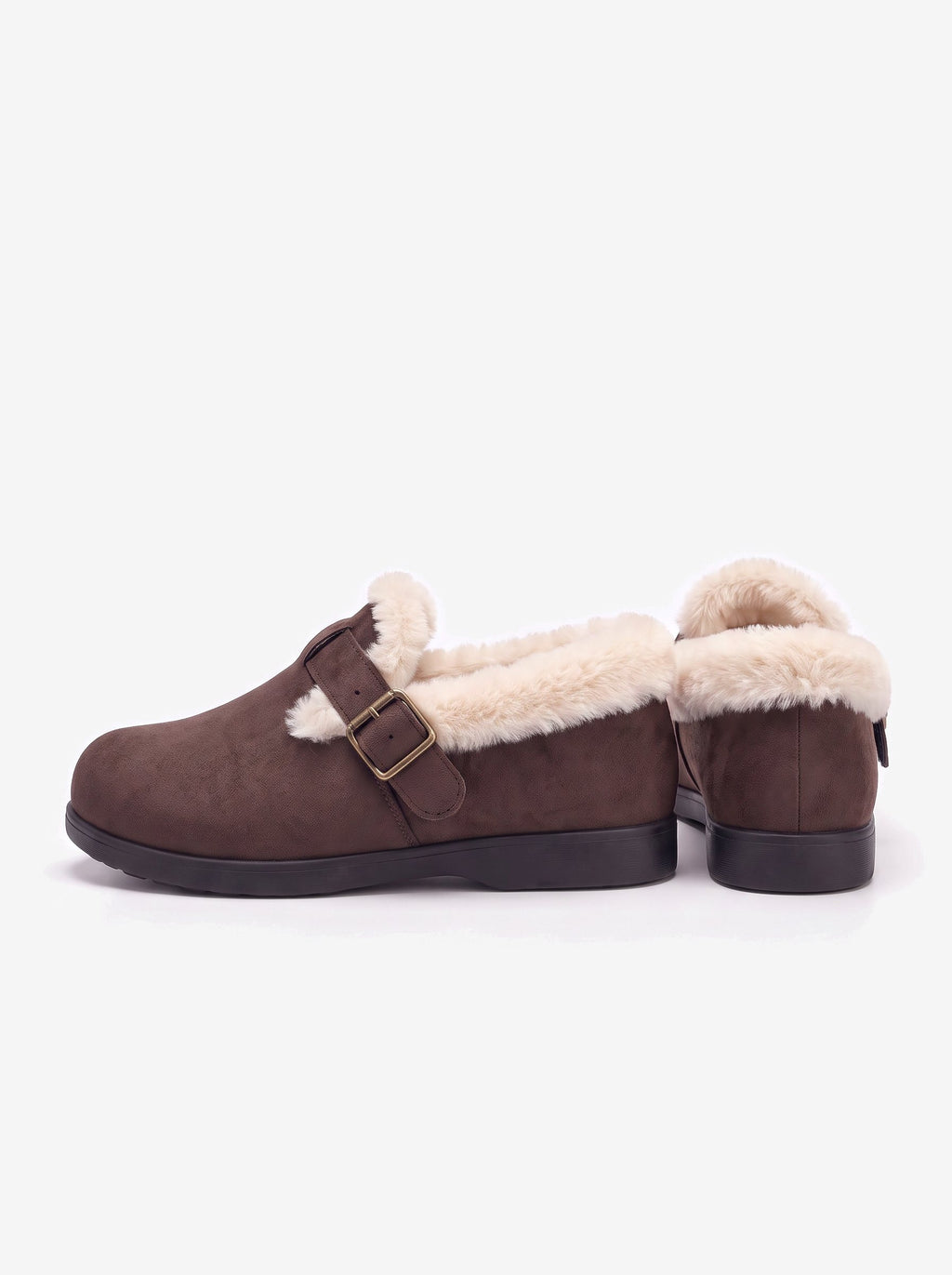 The Courchevel Clog, Chocolate, side view with the closed back