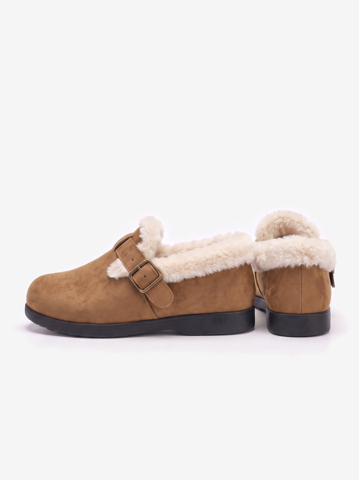The Courchevel Clog, Camel, side view with the closed back
