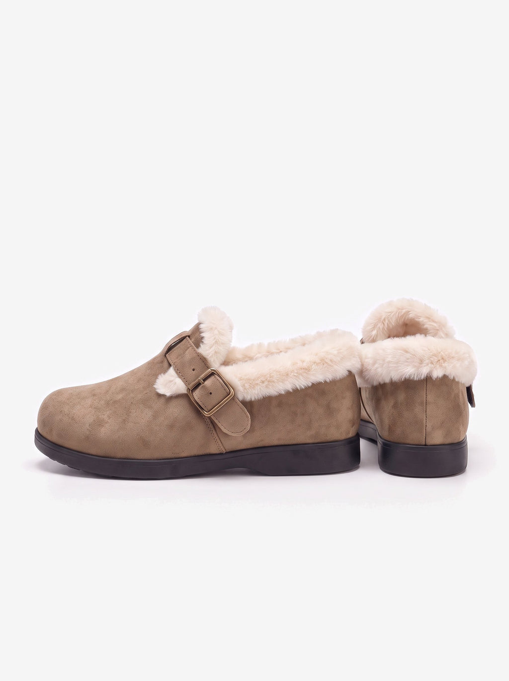 The Courchevel Clog, Mushroom, side view with the closed back