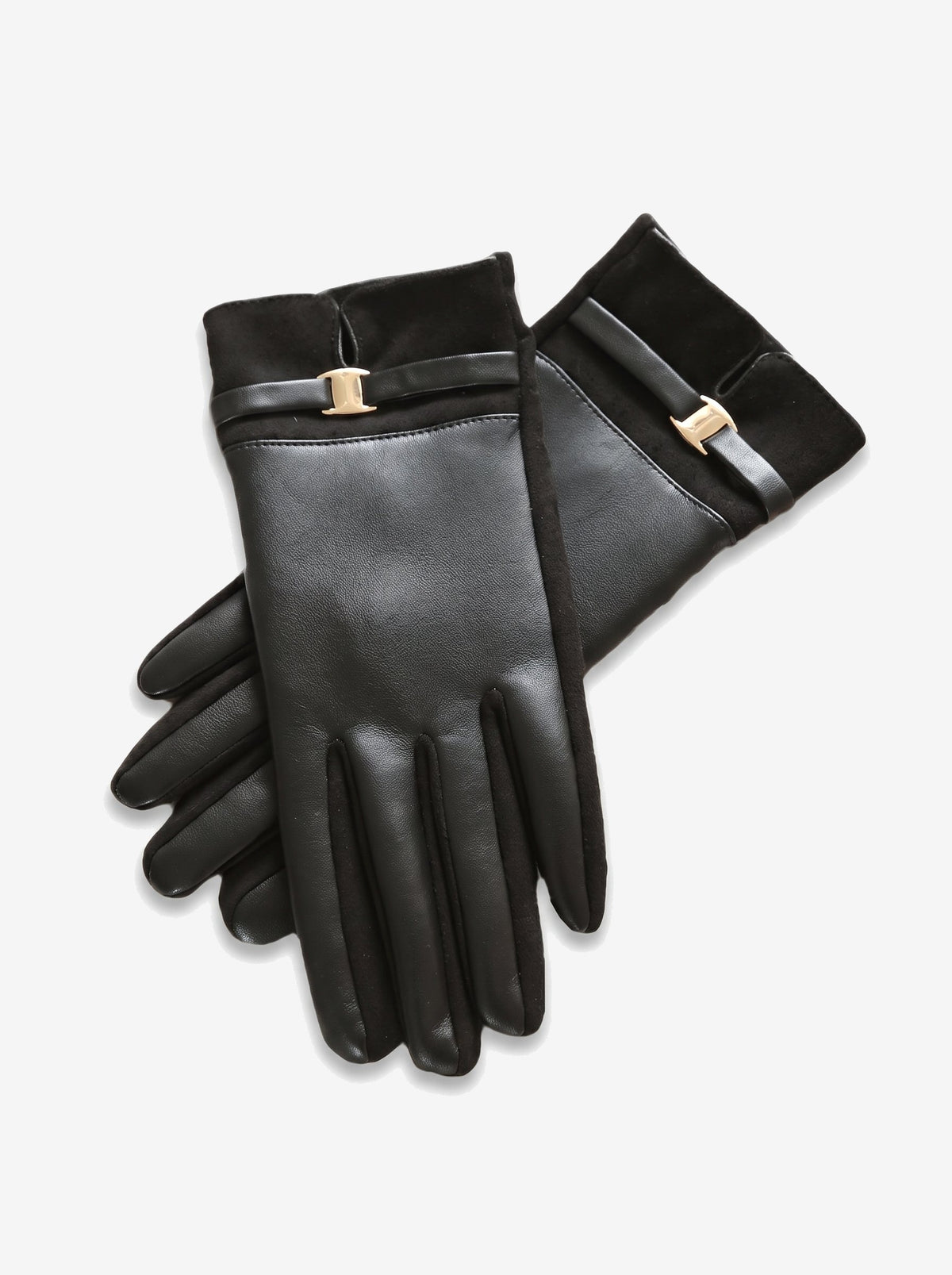 The Courchevel Glove — Black, buckle detail