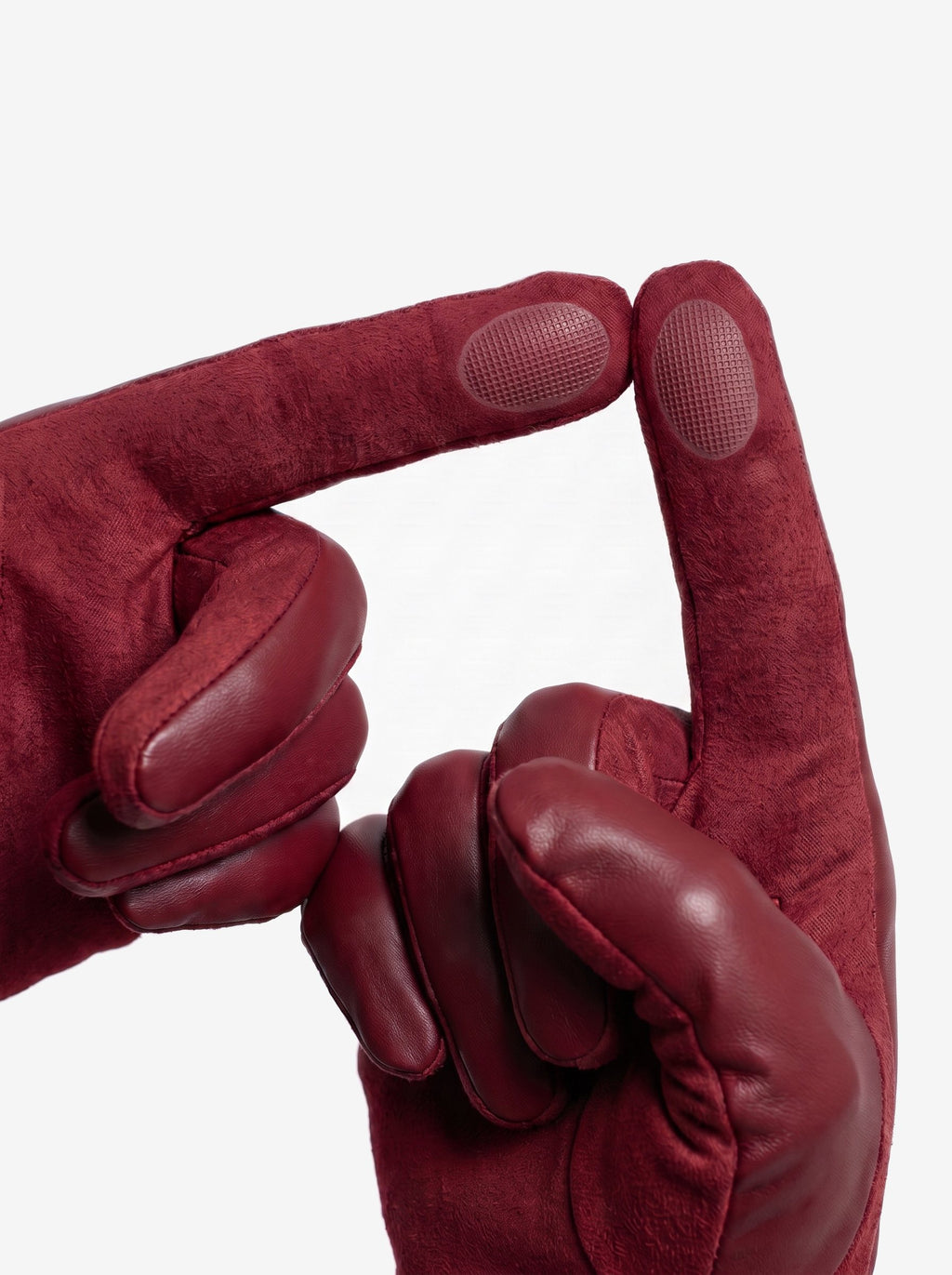 The Courchevel Glove — Wine Red, touchscreen fingertips