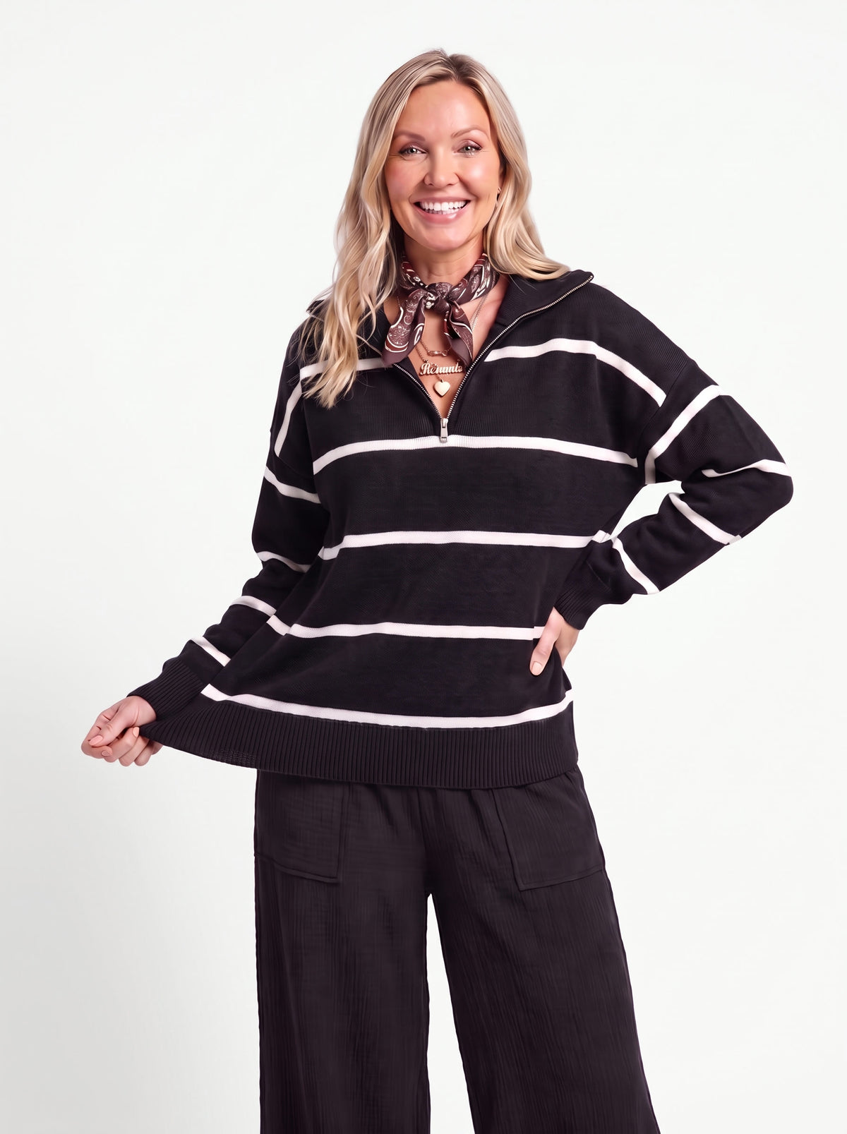 The London Half-Zip — Black